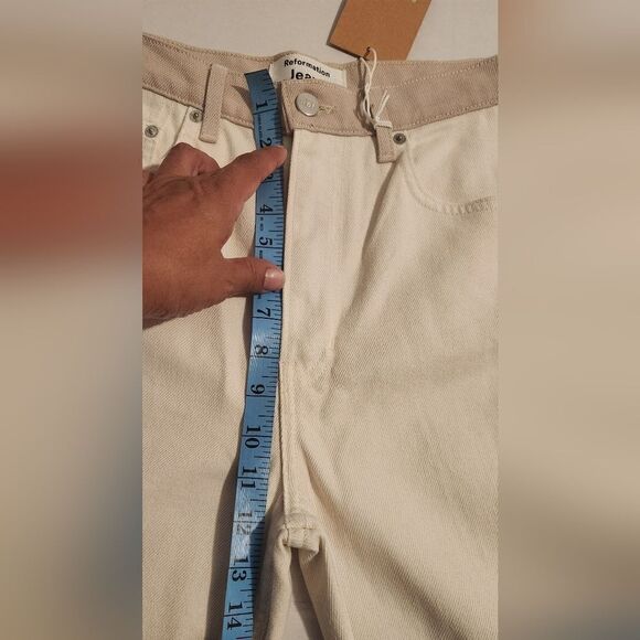 NWT Reformation Cynthia Tonal Reworked High Rise Straight Jean Wash Clay Size 27 - Picture 8 of 14